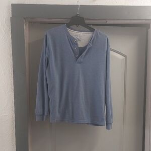 Puritan Gray and Blue Henley Shirt
